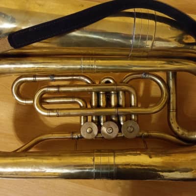 tuba "ES" Soviet 3 Valves Brass Pipe Wind Instrument USSR Vintage and Rare image 7