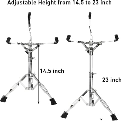 Snare Drum Stand with Drum Sticks Holder, Double Braced Tripod Snare Stand Fit for 10 to 14 Inch Snare Drum, Drum Pad, Adjustable Height 14.5 to 23 Inches for Drum Beginners, Lightweight image 5