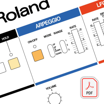 Roland Juno 6 and Juno 60  - Beautifully Illustrated Blank Patch Sheet PDF