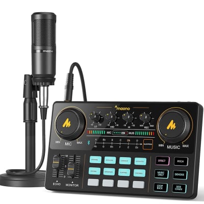Podcast Equipment Bundle, Bm-800 Mic Kit With Live Sound Card, Adjustable  Mic Suspension Scissor Arm, Metal Shock Mount And Double-Layer Pop Filter  For Studio Recording & Broadcasting (Cf100-Gold)