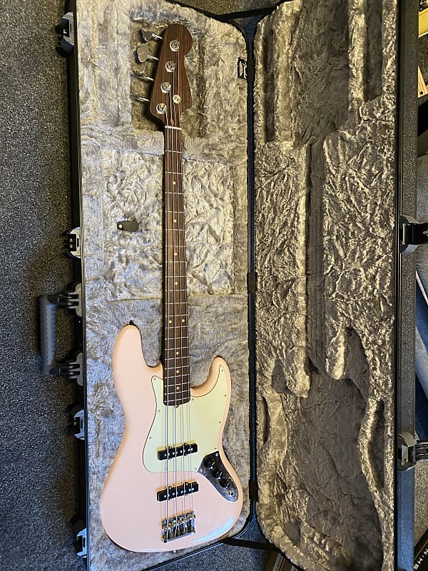 Fender FSR American Pro Jazz Bass Shell Pink Rosewood Neck image 1