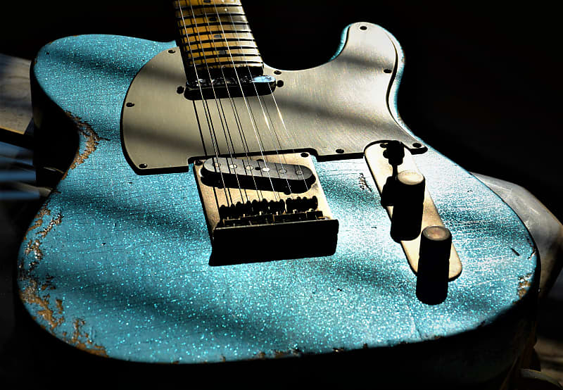 American Fender Custom Telecaster  Standard Relic Blue Sparkle image 1