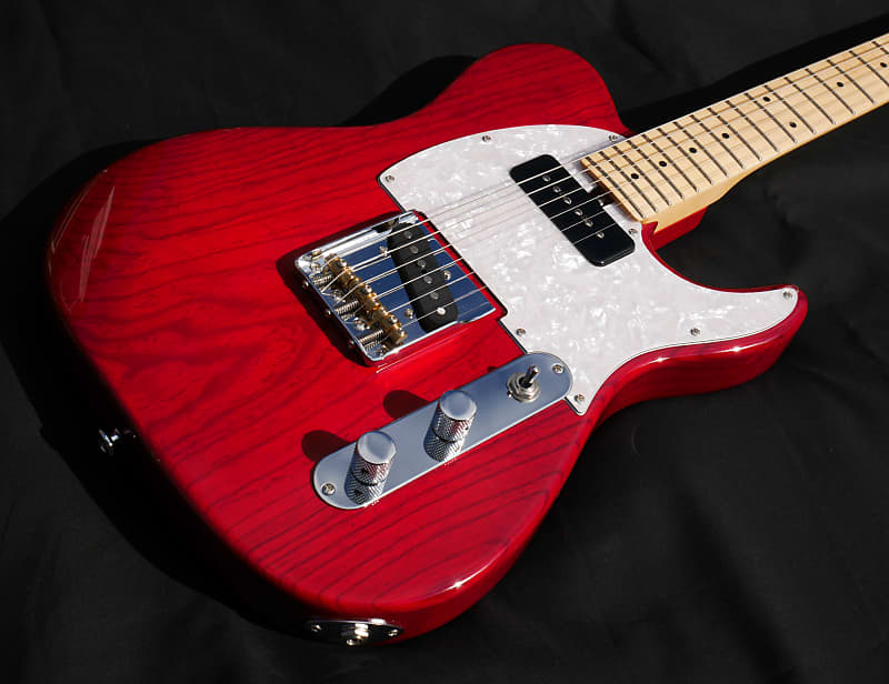 Bacchus Craft Tactics Trans Red Hand Made Telecaster Tele Type MIJ w/ P90 image 1