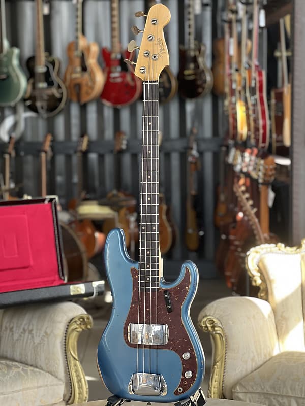 Immagine Fender Custom Shop 64 PRECISION BASS RELIC® Aged Lake Placid Blue - 1