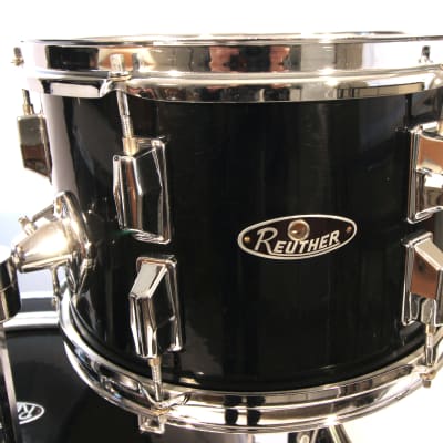 MIT Reuther 1970's 4 Piece Drum Set in Gloss Black Price Drop image 3
