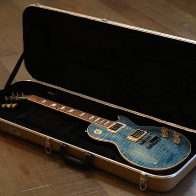 2015 Gibson Les Paul Traditional 100 Single-Cut Electric Guitar Ocean Blue Burst w/ Robo Tuners + OHSC image 21