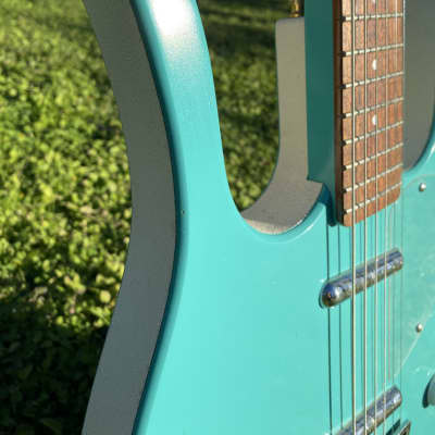 Jerry Jones Longhorn Bass6 bassVi 90’s  - Turquoise image 7