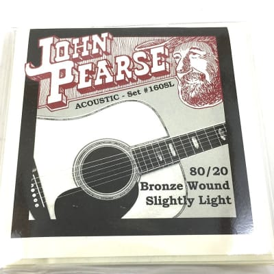 John Pearse Guitar Strings Acoustic 80/20 Bronze Wound Slightly Light #160SL for sale