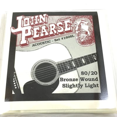 John Pearse Guitar Strings Acoustic 80/20 Bronze Wound Slightly Light #160SL