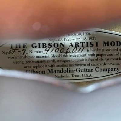 Gibson F-9 F-Style Mandolin 2014 - Satin Vintage Brown image 2