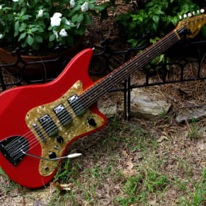 Egmond Model “3V” 1965 Red Vinyl. Electric Guitar.  Made in Holland. Used by most of the 60's Brits image 1