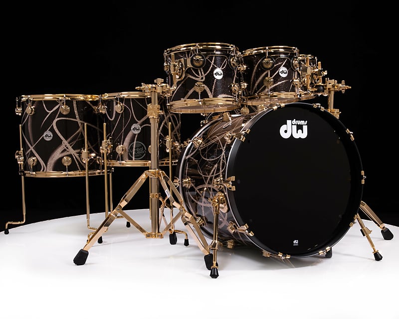 DW Collector's 7pc Maple Shell Pack Smoke Glass Contrails | Reverb