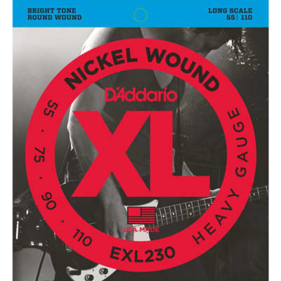 D'Addario EXL230 Nickel Wound Bass Guitar Strings Heavy 55-110 Long Scale
