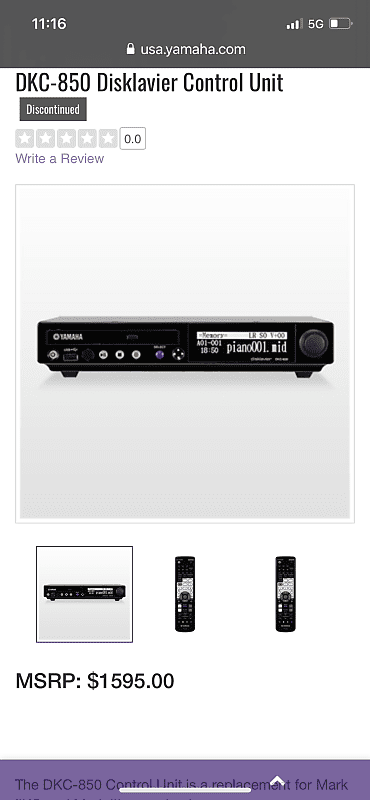 Yamaha Disklavier Controller DKC-850 Black | Reverb