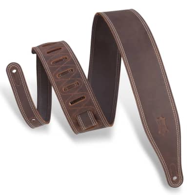 Levy's Garment Leather Guitar Strap; Brown image 1