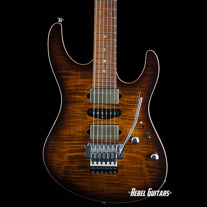Suhr Modern Guitar in Bengal Burst Floyd Rose w Roasted Swamp Ash Body 3A Birdseye Maple Neck