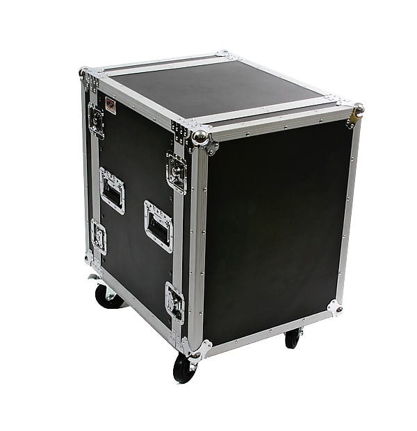OSP ATA Deluxe 14 Space  Amp Rack Case w/Casters - Front & Back Rails image 1
