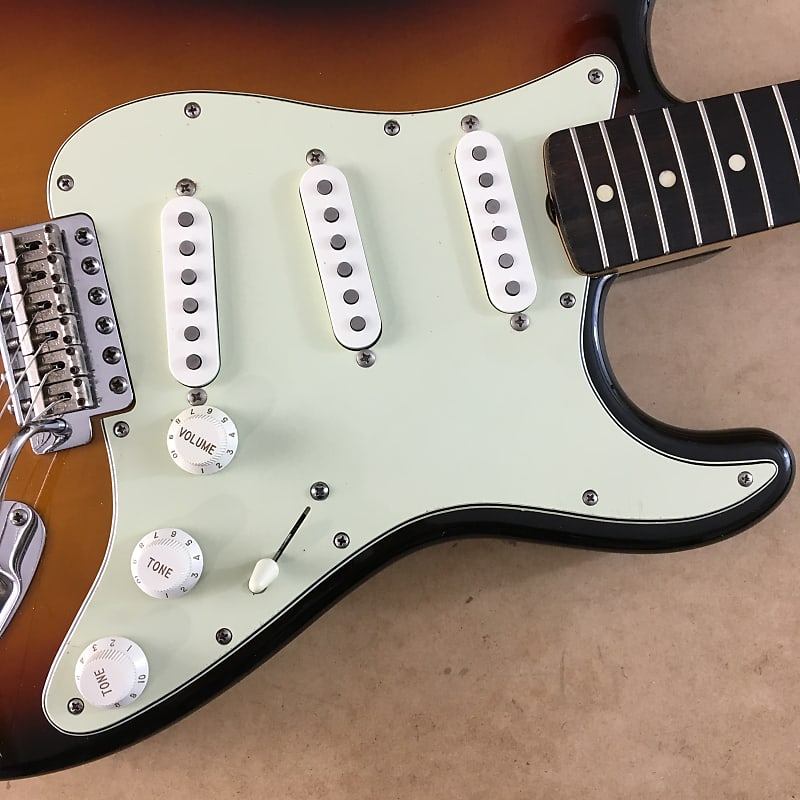 Vintage MIJ Reissue Fender Strat Mint Green Pickguard Aged Reverb