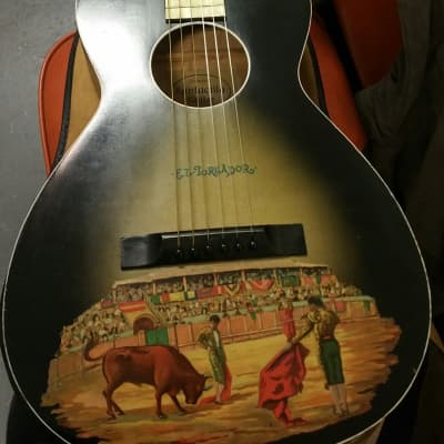Santacilla EL-Toreador 1930s Oscar Schmidt Newly Reseated Neck .. Hand-painted Guitar With Original Case And Slide image 2