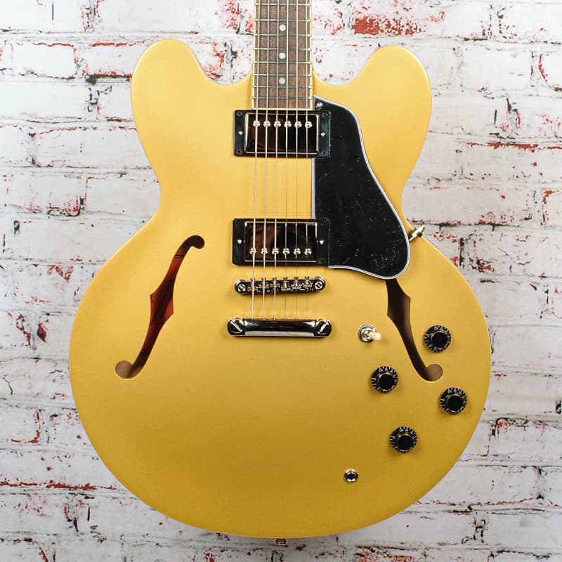 Epiphone - 2021 ES 335 Semi Hollow Electric Guitar w/Soft Case, Goldtop - x3573 - USED image 1