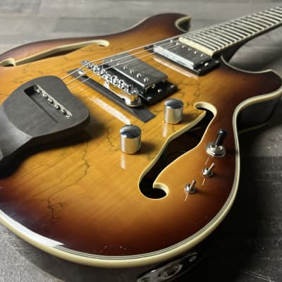 Zuwei Double cut semi hollow Tobacco Burst with gig bag!Channel your inner Phish image 6