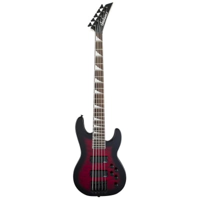 Jackson JS Series Concert Bass JS3VQ 5-String Bass Guitar (Trans Red Burst)(New) image 1