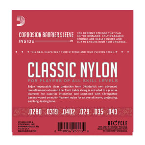 D'Addario EJ27N Nylon Classical Acoustic Guitar Strings, Normal Tension (28-43) image 2