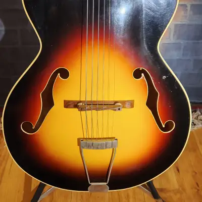 Vintage 1950s National F-Hole Archtop Acoustic With Hard Case, Pickguard, And Amperite Pickup image 9