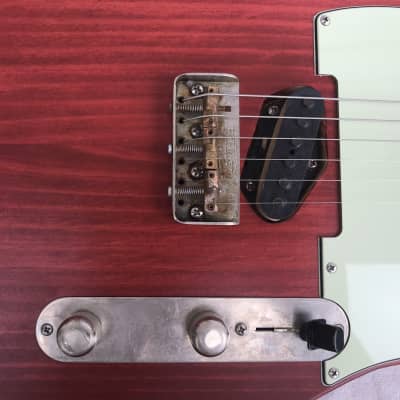 Slow Train Guitars Pinecaster partscaster with Cavalier Pickups and Warmoth neck Bell Buckle Red image 11