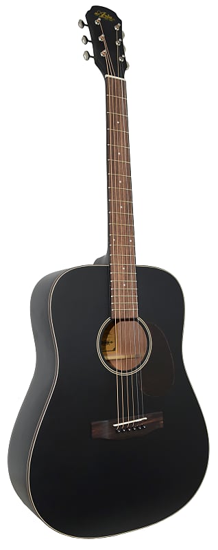 Aria ARIA-111-MTBK Vintage 100 Dreadnought, Matte Black, Spruce Top, New, Free Shipping image 1