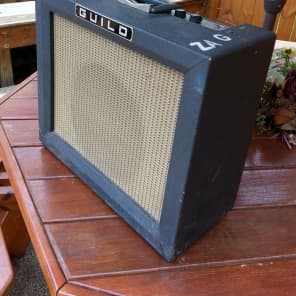 1963 Guild Model 66-J Tube Guitar Amp Grey Tolex With Tan Grille Cloth Great Sound 20 Watts 2 X 6V6 image 3