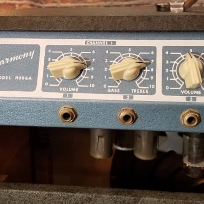 Harmony H306A 15-Watt 1x12"  2-Channel Combo Amplifier  1960s Blue image 7