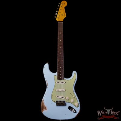 Fender Custom Shop 1962 Stratocaster Hand-Wound Pickups AAA Dark Rosewood Slab Board Relic Sonic Blue image 3