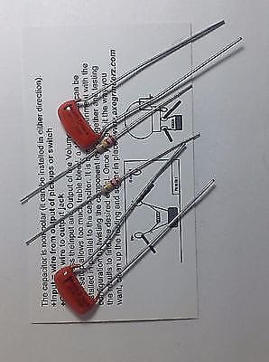 Pair Sprague ORANGE DROP Treble Bleed Kits .0022uf 220k Humbucker or Single Coil image 1