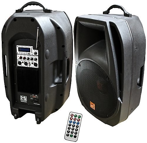 Mr. Dj PM-4015BT 15-Inch 3000 Watts Max Power Speaker with Built-In  Bluetooth LCD Amplifier/FM Radio/ MP3/USB/SD Card Slot