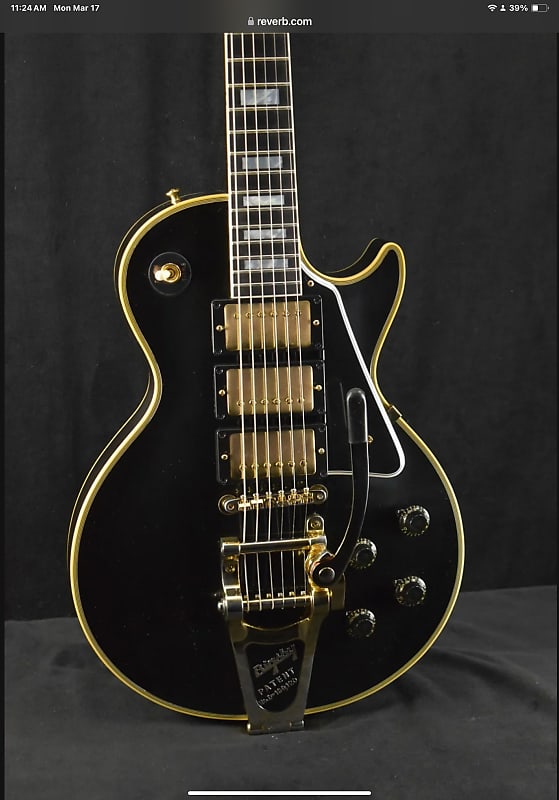 Gibson Custom Shop Historic 3-Pickup '57 Les Paul Custom Black Beauty Reissue with Bigsby 2019 - Present - Ebony VOS image 1