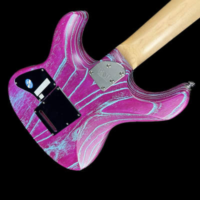 ESP Custom Shop SNAPPER AS/M Drift Wood Indigo Purple w/Blue Filler w/case image 8