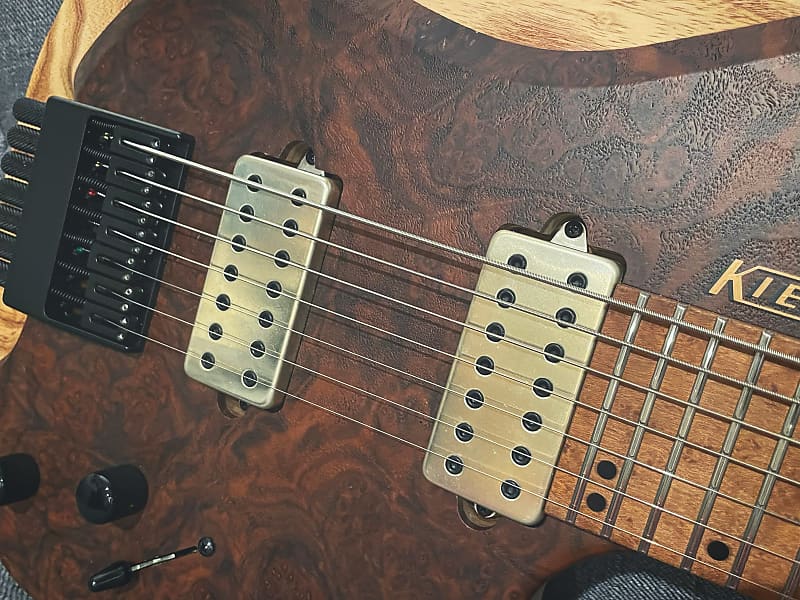 Kiesel Zeus 7, Roasted Swamp Ash, 5A Burled Walnut, Bare Kiesel Zeus 7, Roasted Swamp Ash, 5A Burled Walnut, Bare