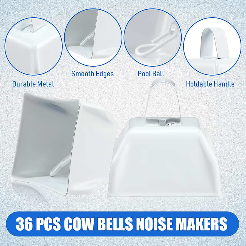 20 Pcs Metal Cowbells Noisemakers for Sporting Events 3 Inch Cow Bells  Noise Makers with Handle Hand Percussion Cowbells for Football Games  Graduation