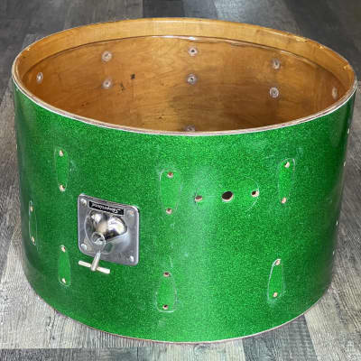 60/70's  Slingerland Green Sparkle 22" Bass Drum Shell 14x22 3-ply image 8