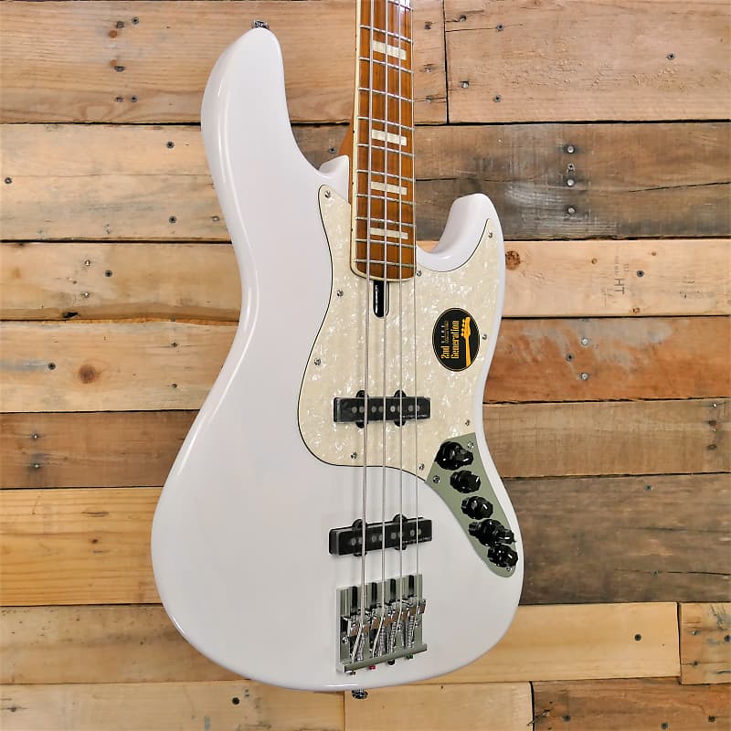 Sire Marcus Miller V8 4-String Bass, Roasted Maple Fretboard, White Blonde  - With Sire GigBag - Weighs 9# 5oz