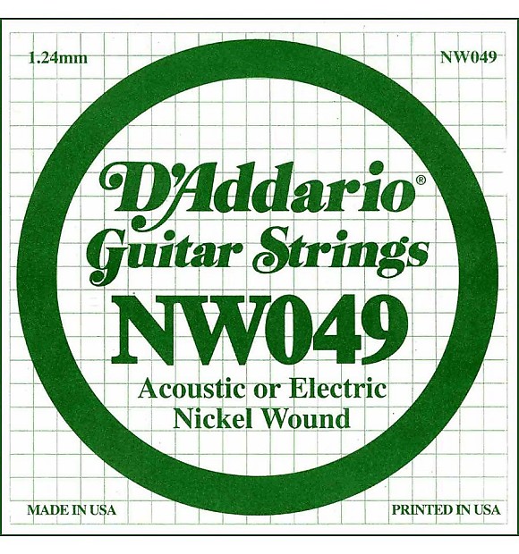 D'Addario NW049 Nickel Wound Electric Guitar Single String .049 image 1