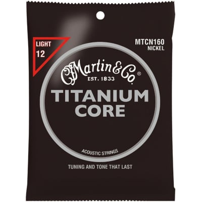 Martin Titanium Core Acoustic Guitar Strings Nickel Wrap Light Tension image 1