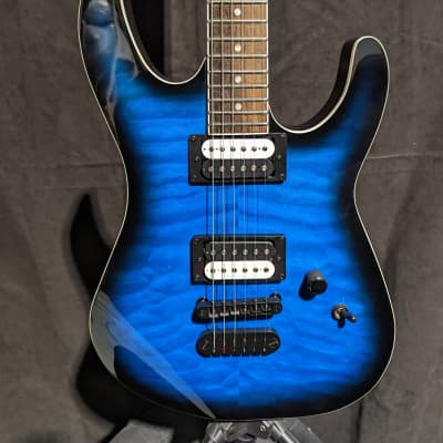 Dean MD X Quilt Maple Trans Blue Burst Electric Guitar image 2