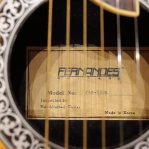 美品 レア FERNANDES FAA-500E ピックアップ付エレアコ ギター