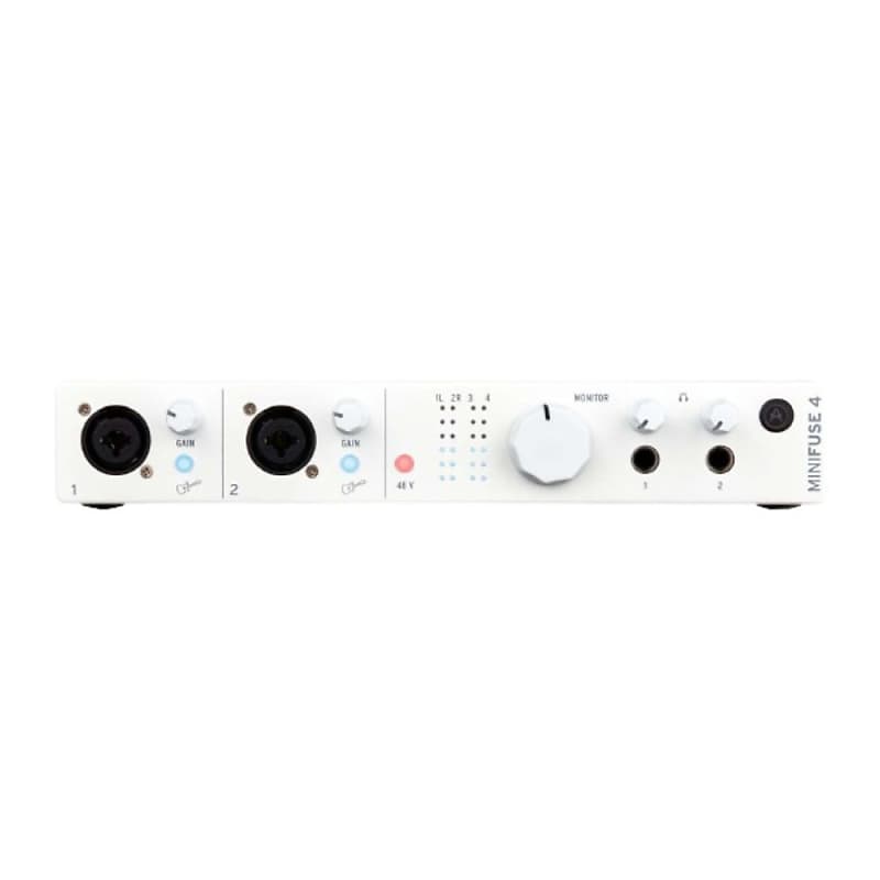 Arturia MiniFuse 4 Portable Audio/MIDI USB Recording Interface with Type-C Connectivity for Music Production (4 Inputs/Outputs, White) image 1