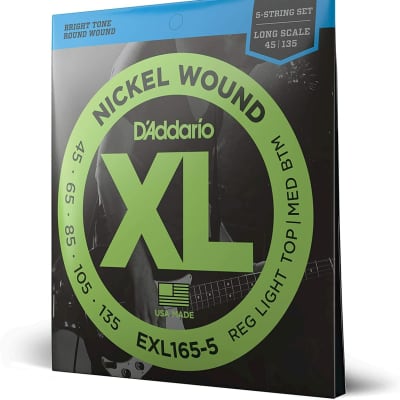 D'Addario Bass XL 45-135 Long Scale 5 String