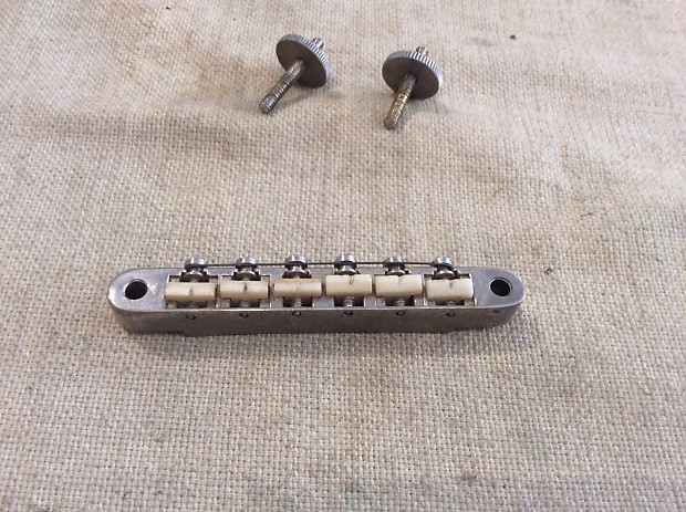 Vintage 1960's Gibson ABR-1 Tunematic Guitar Bridge  1963-1964-Nickel-Wire-Nylon Saddles tune-o-matic
