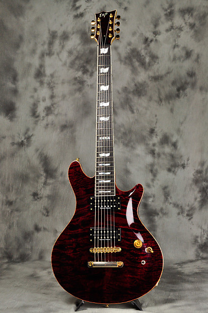 ESP Custom Order Potbelly 7 String Baritone Black Cherry