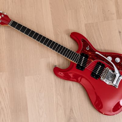1970s Mosrite Ventures Model Vintage Guitar Strawberry Red w/ Case, Firstman Japan image 12